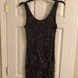 Gray Beaded cocktail dress